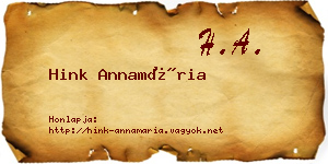 Hink Annamária névjegykártya